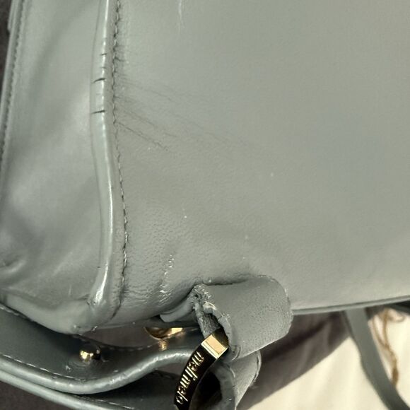 Meli Melo Anthropologie Norina Backpack Seafoam Green Blue Leather Italy - Picture 16 of 16